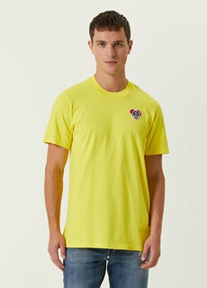 Желтая футболка с нашивкой-логотипом Moncler