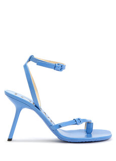 Синие женские кожаные сандалии Loewe