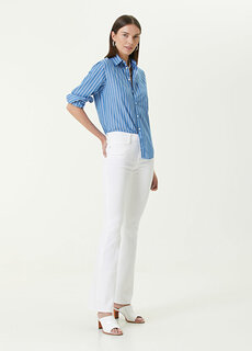 Белые джинсовые брюки с высокой талией Frame Denim