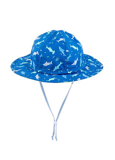 Синяя шапка для мальчика с узором акулы Stephen Joseph