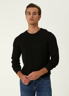 Черный вязаный свитер с узором «соты» Beymen