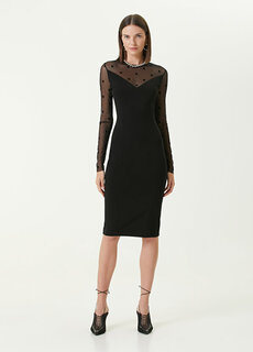 Черное мини-платье миди с логотипом Givenchy
