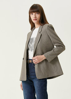 Двубортный шерстяной пиджак с узором «гусиные лапки» Anine Bing