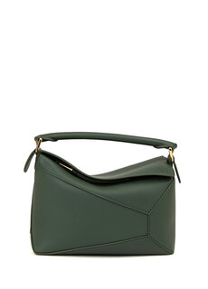 Маленькая зеленая женская кожаная сумка-пазл Loewe