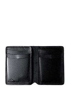 Черный мужской вертикальный кожаный кошелек с логотипом laodicea Roarcraft