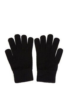 Черные женские шерстяные перчатки Yves Salomon