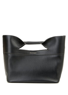 Маленькая черная женская кожаная сумка the bow Alexander McQueen