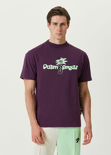 Пурпурная футболка с логотипом Palm Angels