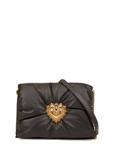 Черная женская кожаная сумка среднего размера devotion Dolce&amp;Gabbana