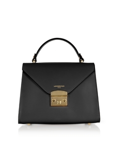 Кожаная сумка-саквояж Peggy с верхней ручкой Le Parmentier, цвет Caviar Black