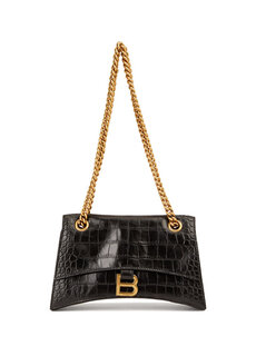 Маленькая черная женская кожаная сумка через плечо crush Balenciaga