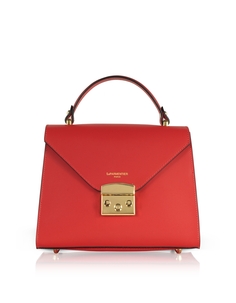 Кожаная сумка-саквояж Peggy с верхней ручкой Le Parmentier, цвет Red dragon