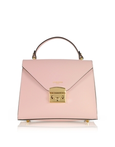 Кожаная сумка-саквояж Peggy с верхней ручкой Le Parmentier, конфетно-розовый