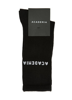 Черные женские носки из жаккарда с логотипом Academia