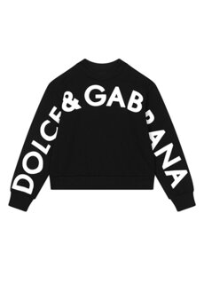 Черный свитшот с логотипом для мальчика Dolce&amp;Gabbana