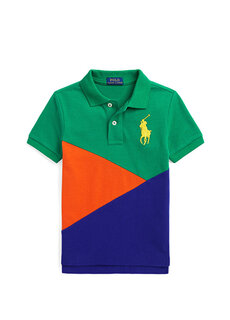 Футболка для мальчиков с цветными блоками и воротником-поло с логотипом Polo Ralph Lauren