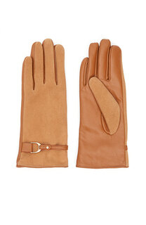 Светло-коричневые женские кожаные перчатки George Hogg