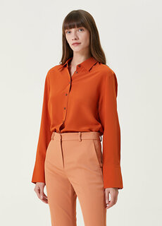 Оранжевая шелковая рубашка Joseph