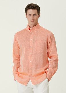 Оранжевая льняная рубашка Eton
