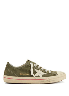 Женские кожаные кроссовки green star patch Golden Goose