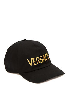 Женская шляпа черного золота с вышитым логотипом Versace