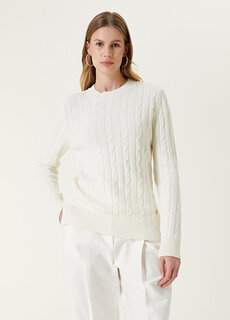 Off-white вязаный свитер с круглым вырезом и волосами Beymen