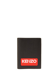 Мужской кожаный кошелек с черным логотипом Kenzo