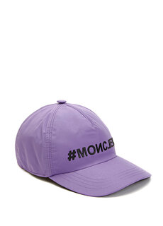 Женская шляпа с сиреневым логотипом Moncler Grenoble