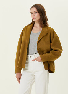 Светло-коричневое пальто с воротником-ласточкой American Vintage