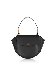 Кожаная мини-сумка Astora с ремнем на плечо Le Parmentier, цвет Caviar Black