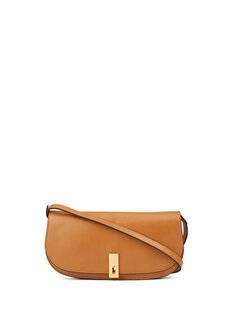Женская кожаная сумка с коричневым логотипом Polo Ralph Lauren