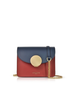 Новая мини-сумка через плечо Ondina с цветными блоками Le Parmentier, темно-синий/бордовый