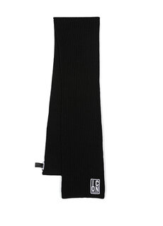 Черный мужской шерстяной шарф icon Dsquared2