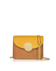 Новая мини-сумка через плечо Ondina с цветными блоками Le Parmentier, карамель/шафран