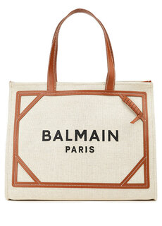 Женская сумка через плечо с кремовым логотипом Balmain