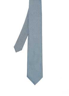 Синий шелковый галстук с узором Zegna