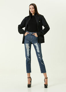 Синие джинсовые брюки-бойфренды с потертостями Dolce&amp;Gabbana