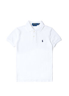Белая футболка с воротником-поло для мальчика Polo Ralph Lauren