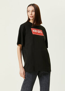 Черная футболка с круглым вырезом и логотипом Kenzo