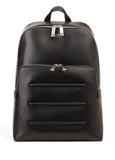 Мужской кожаный рюкзак с черным логотипом Ferragamo