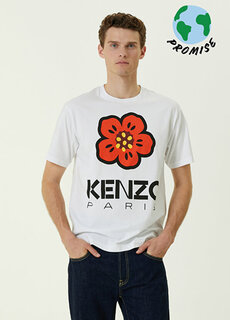 Белая футболка с логотипом Kenzo