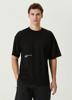 Черная футболка с логотипом brushstroke Calvin Klein