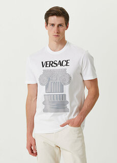Белая футболка с логотипом Versace