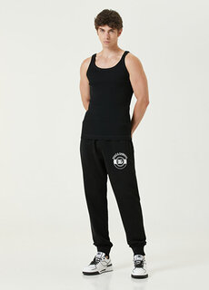 Черные спортивные штаны-джоггеры с логотипом и кулиской на талии Dolce&amp;Gabbana