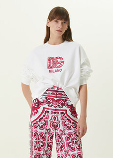 Белый свитшот с логотипом Dolce&amp;Gabbana