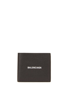 Мужской кожаный кошелек с черным логотипом Balenciaga