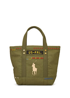 Женская сумка цвета хаки с логотипом Polo Ralph Lauren