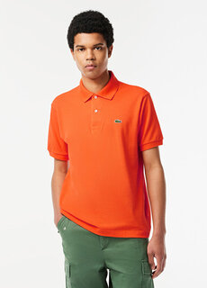 Оранжевая мужская футболка-поло classic fit l.12.12 Lacoste