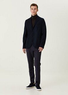 Черные шерстяные брюки с микро узором и шнуровкой на талии Paul Smith