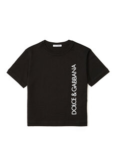 Черная футболка с логотипом для мальчиков Dolce&amp;Gabbana